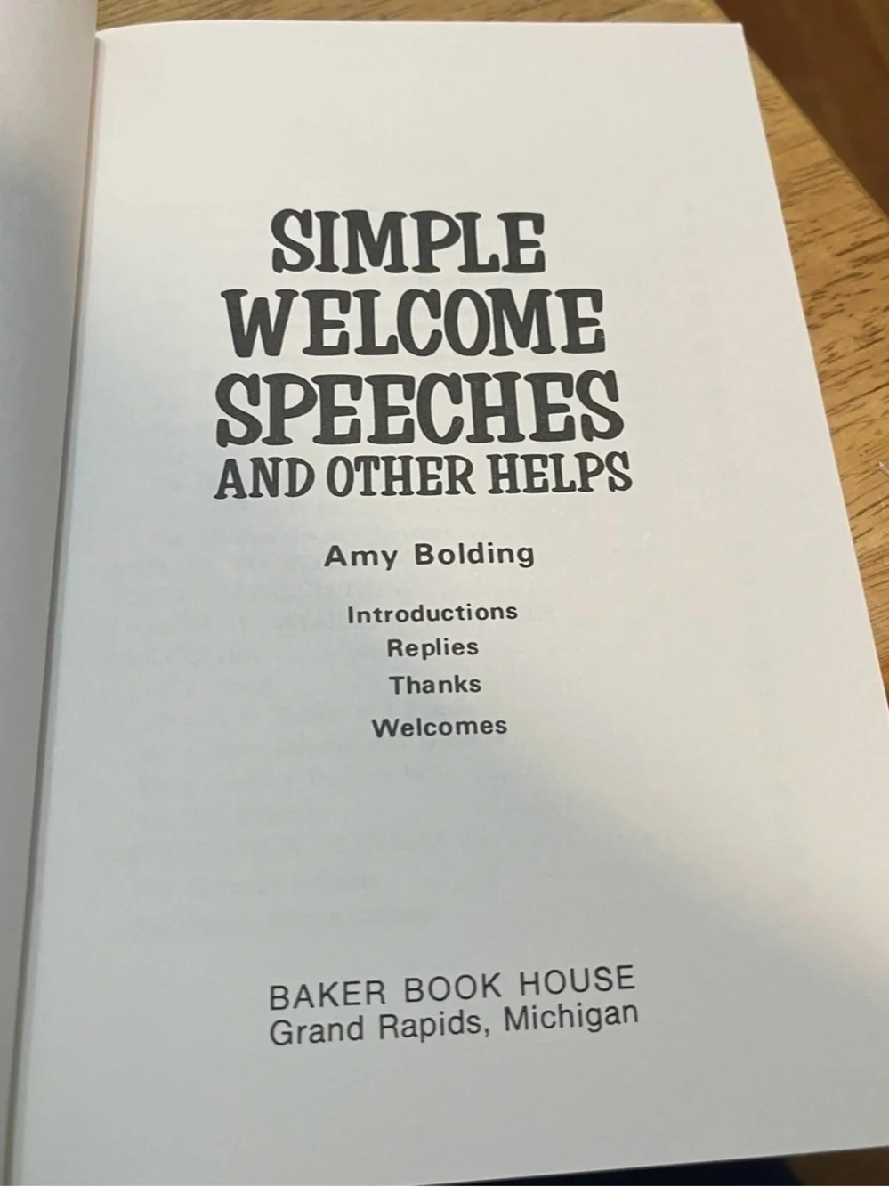 Simple Welcome Speeches by Amy Bolding